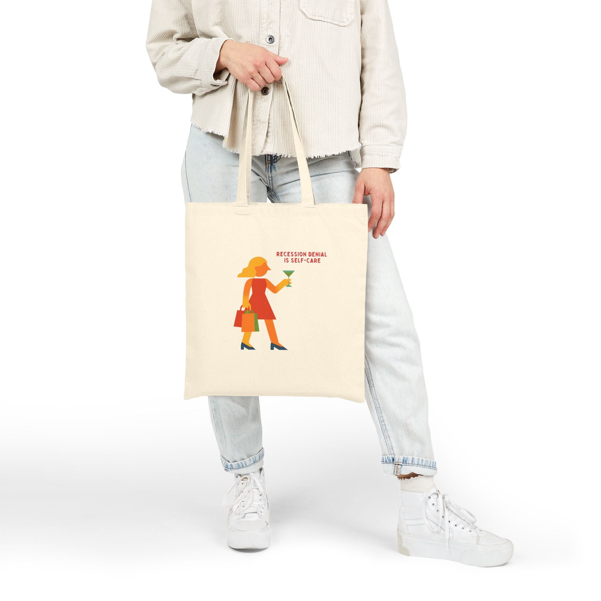 Recession Denial Cotton Canvas Tote