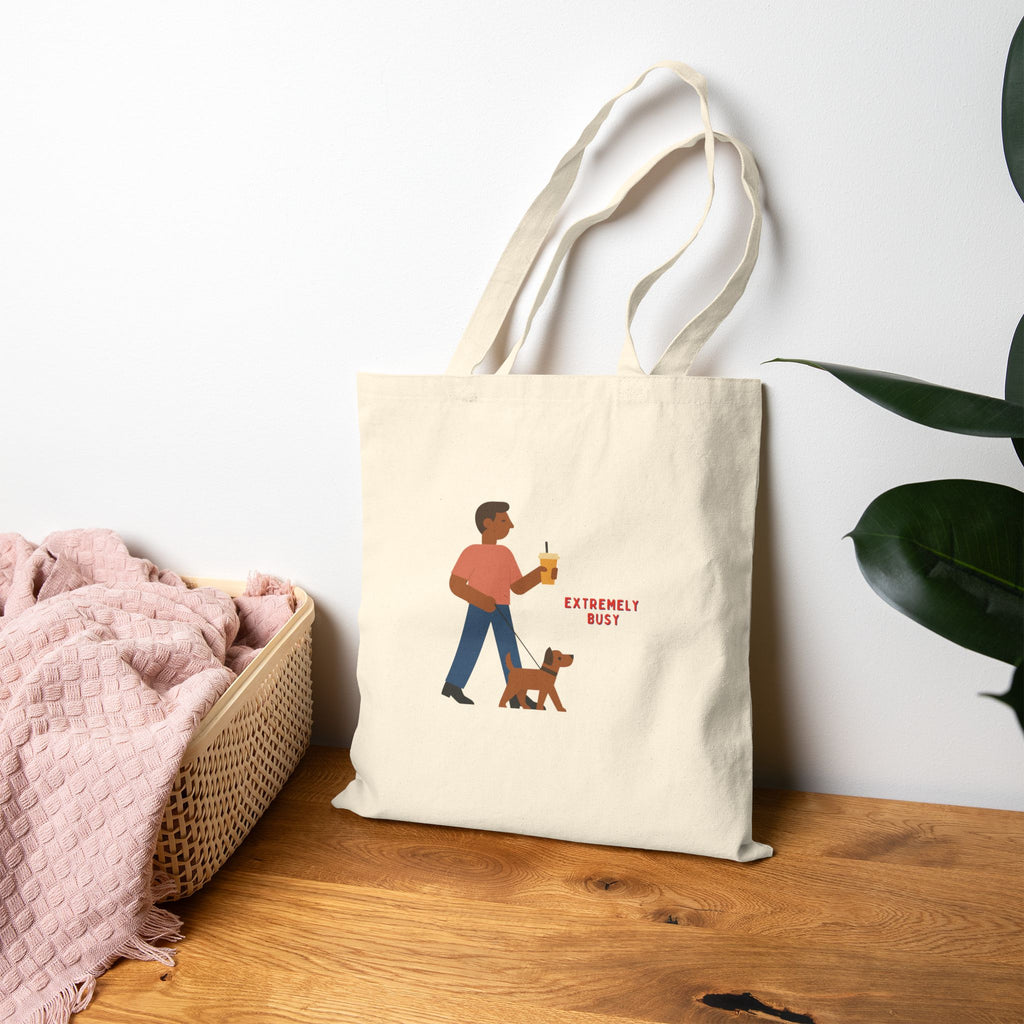 Extremely Busy Cotton Canvas Tote