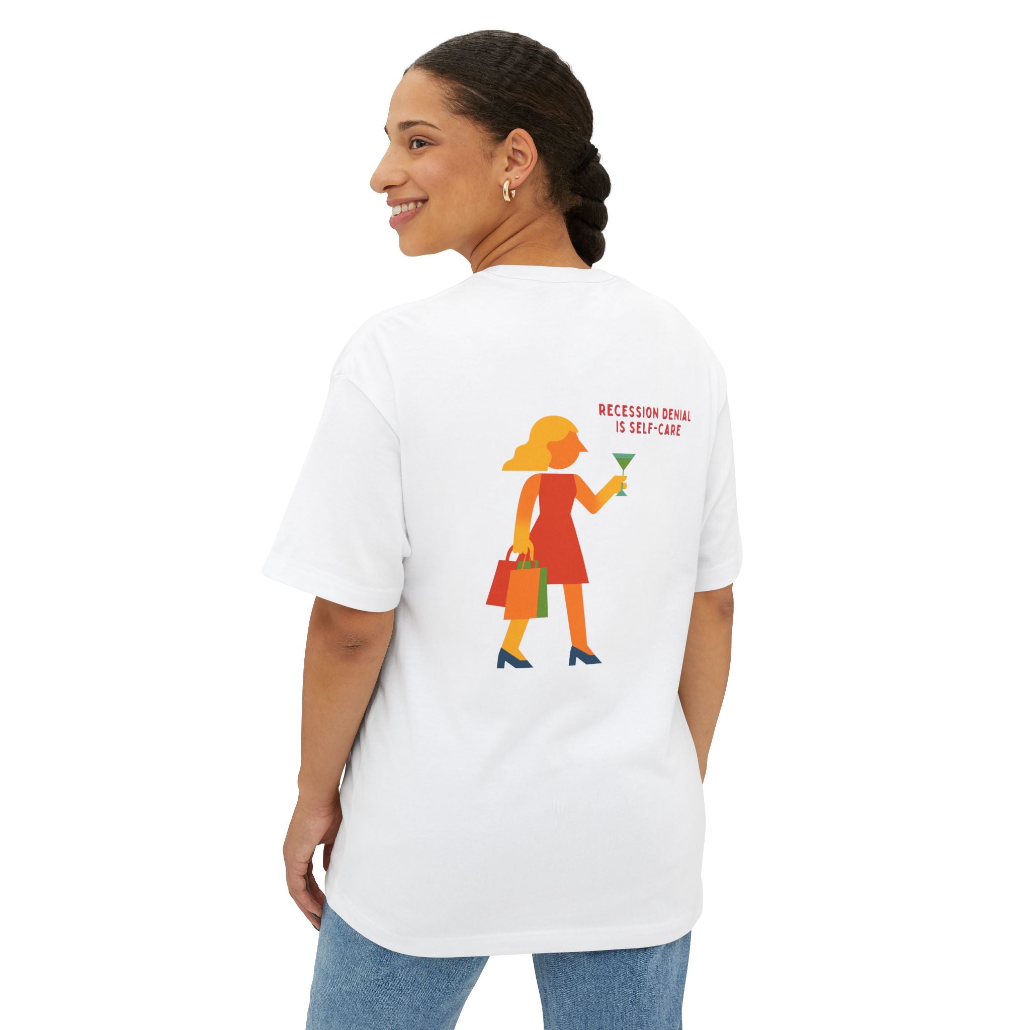 Recession Denial Oversize Unisex Graphic Tee