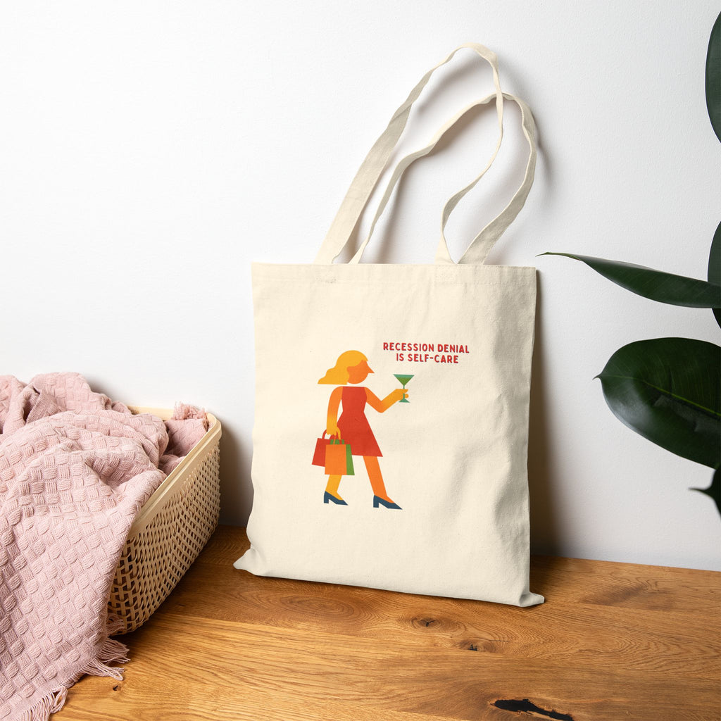 Recession Denial Cotton Canvas Tote