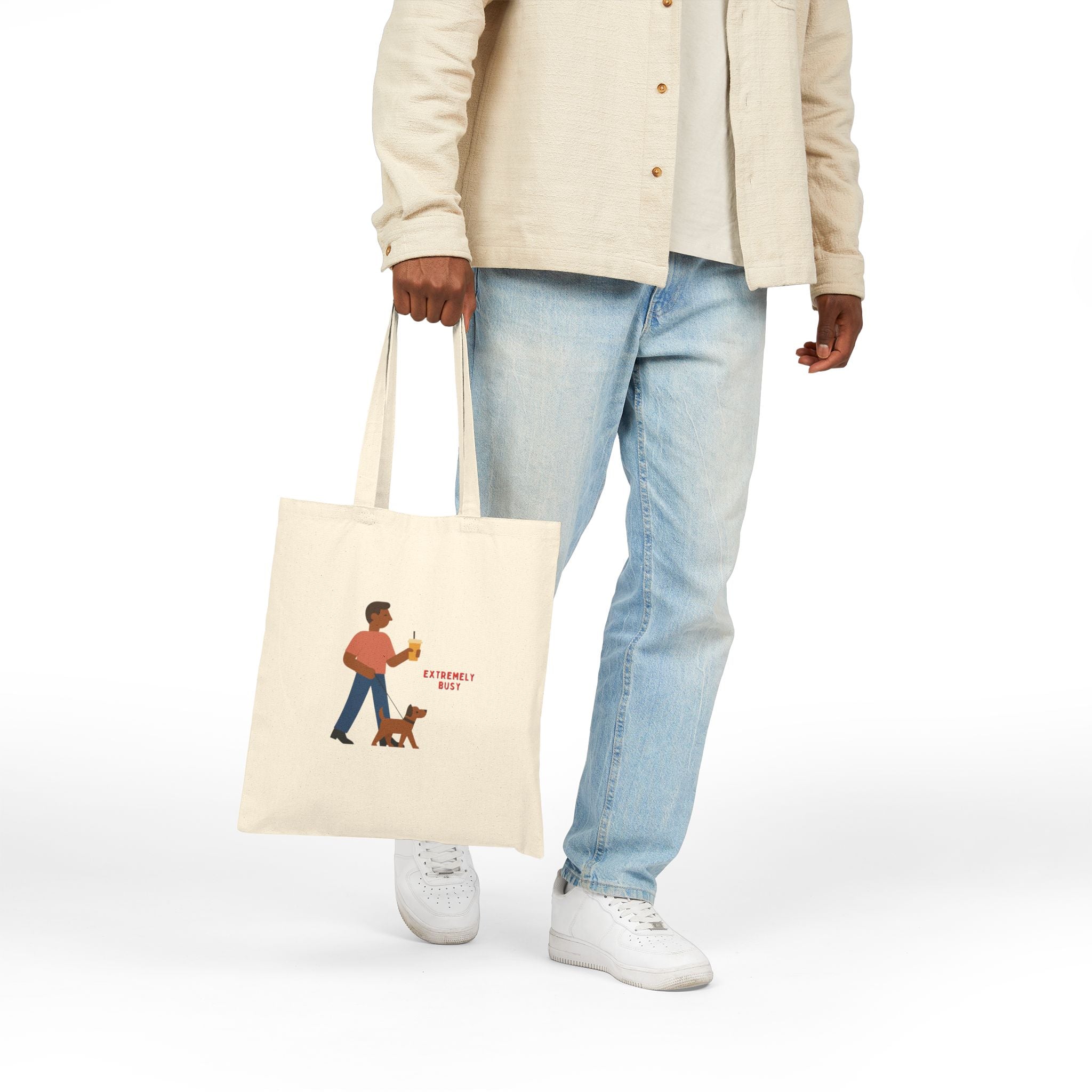 Extremely Busy Cotton Canvas Tote