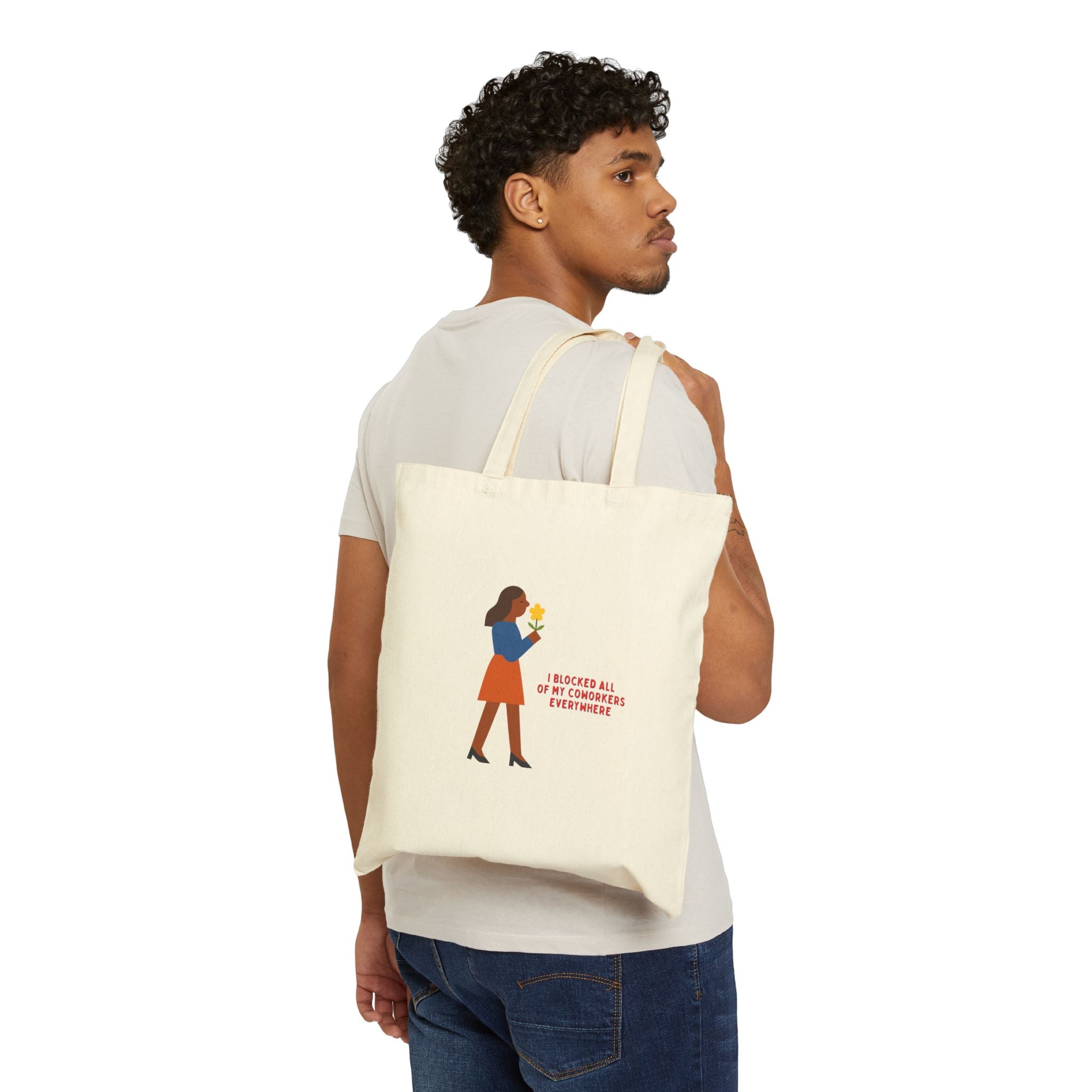 Blocked Coworkers Cotton Canvas Tote