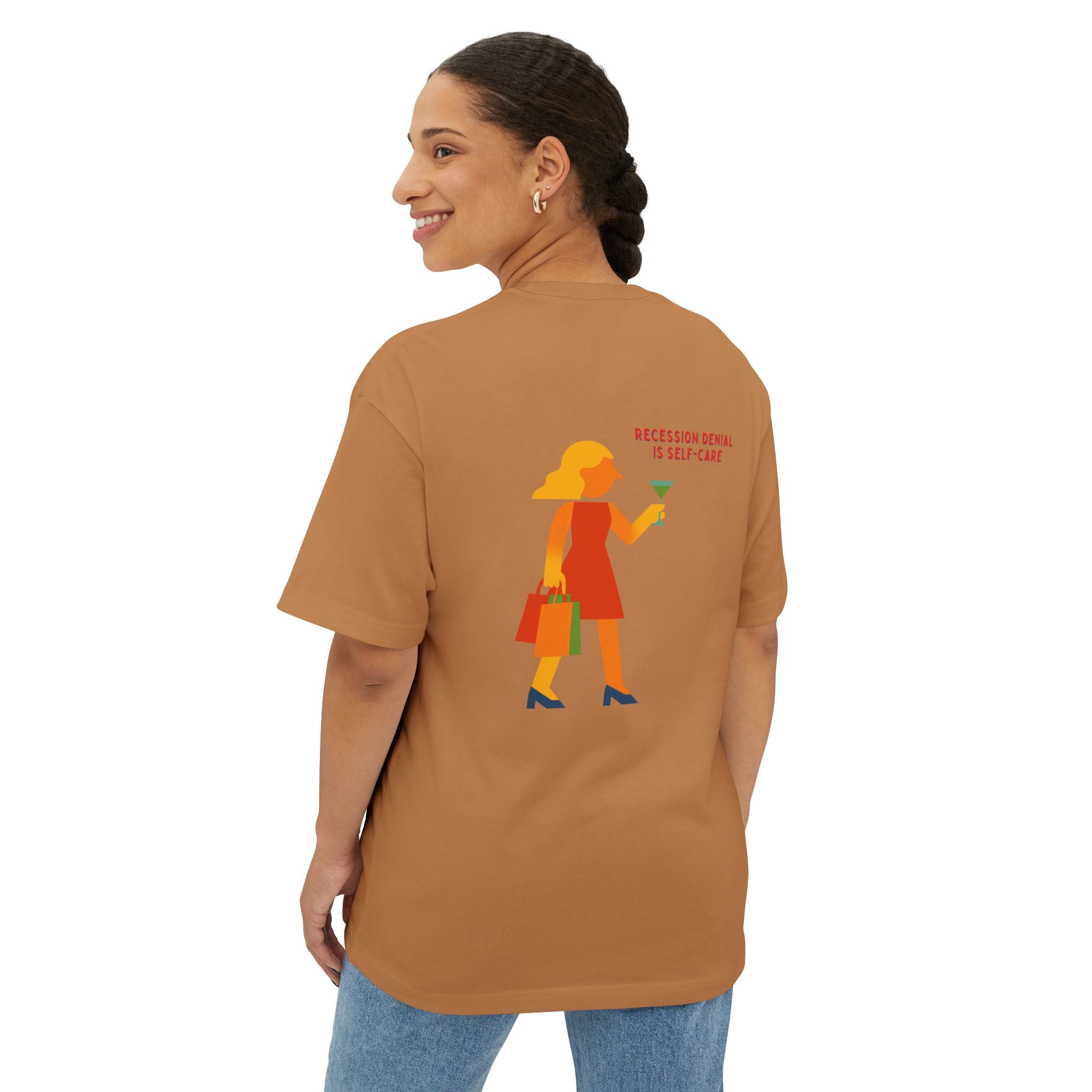 Recession Denial Oversize Unisex Graphic Tee