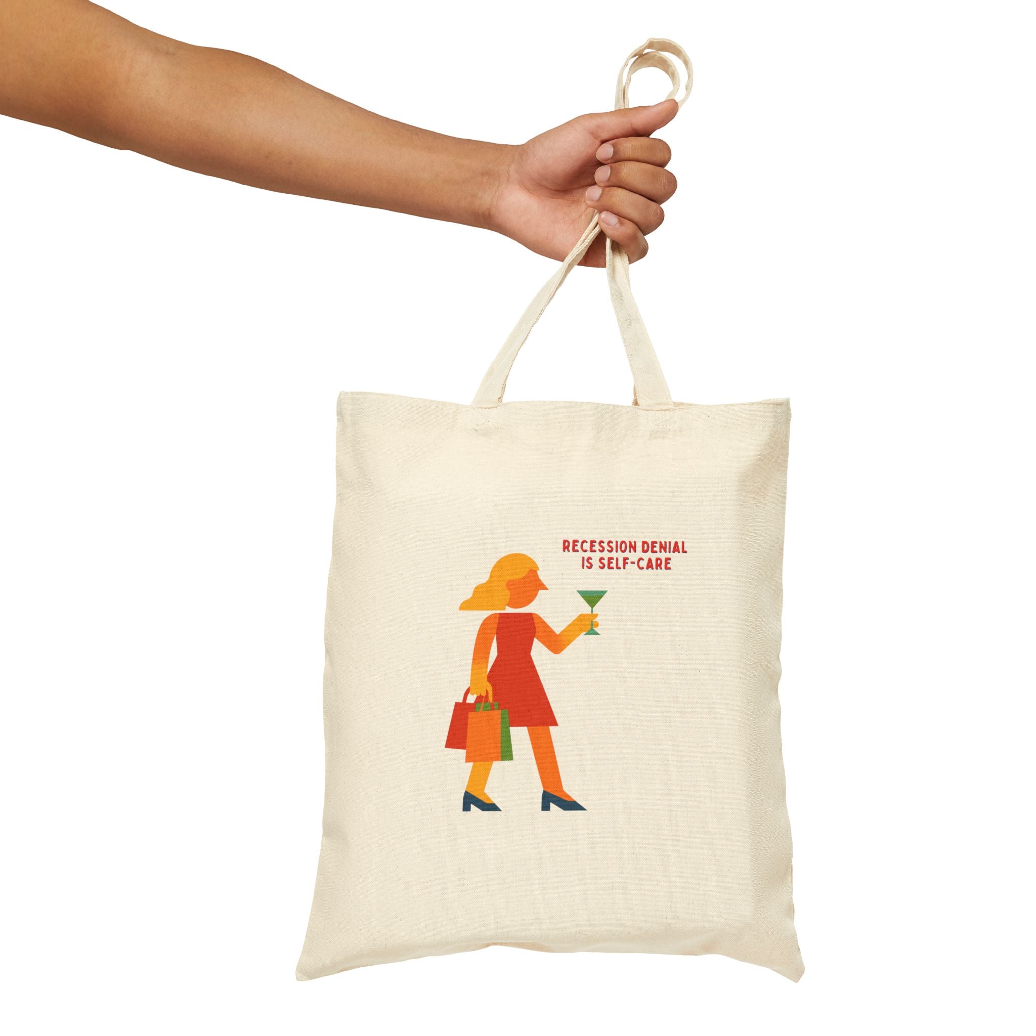 Recession Denial Cotton Canvas Tote