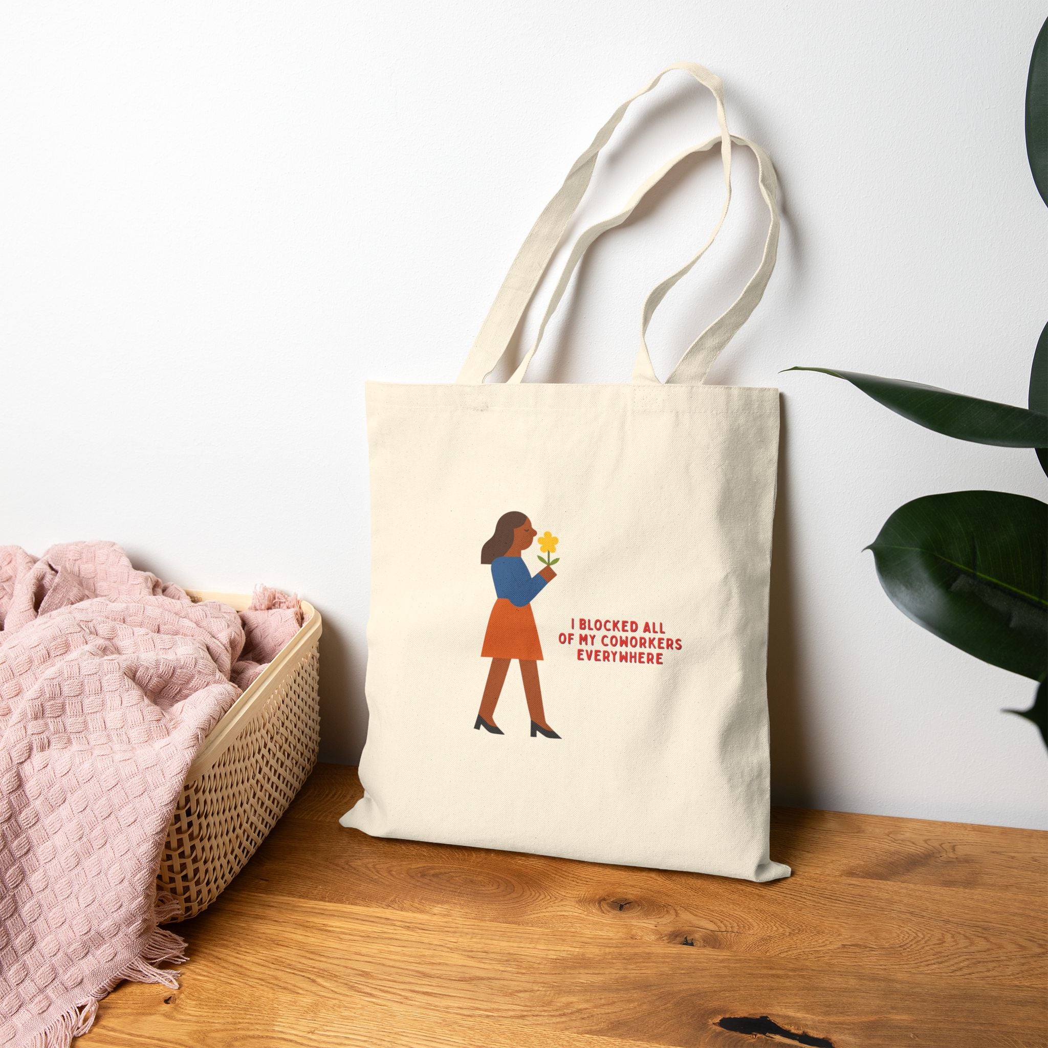 Blocked Coworkers Cotton Canvas Tote