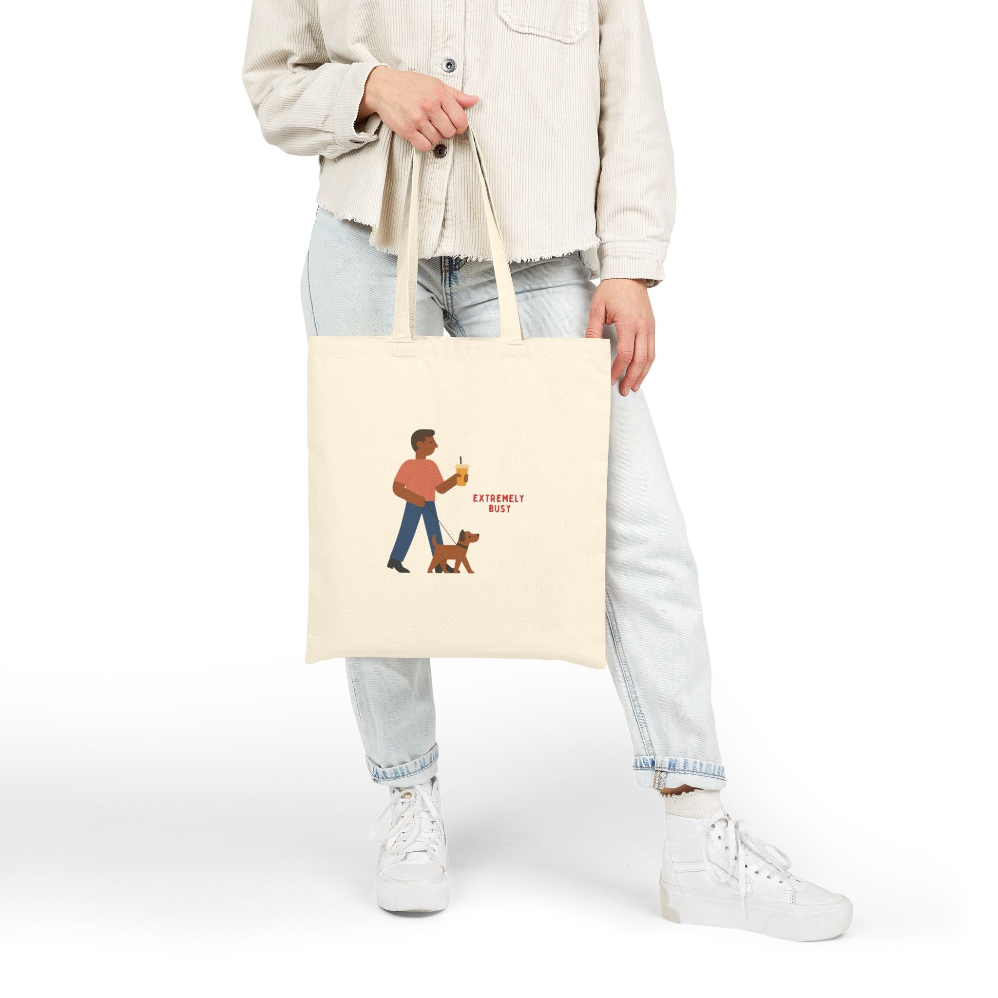 Extremely Busy Cotton Canvas Tote