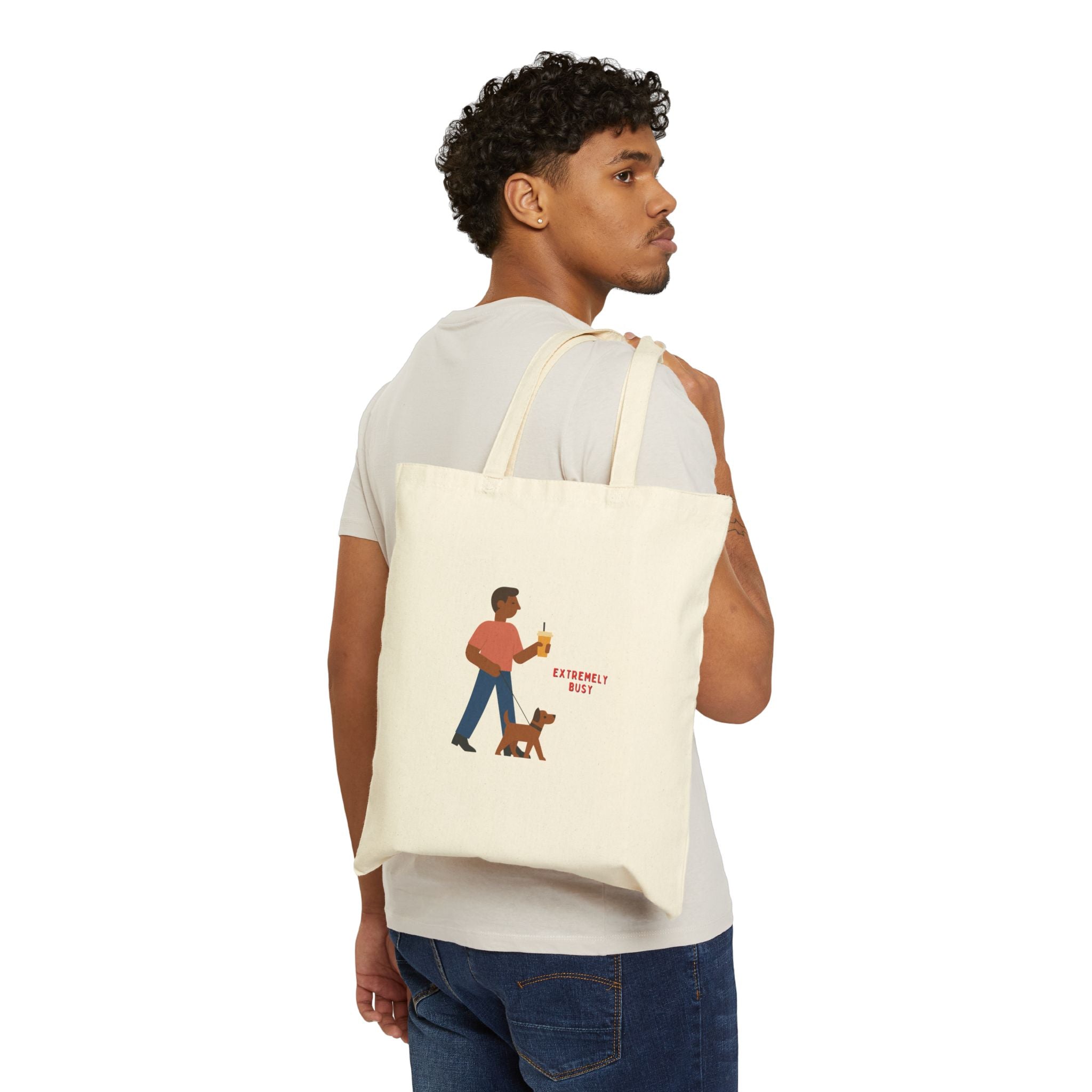 Extremely Busy Cotton Canvas Tote