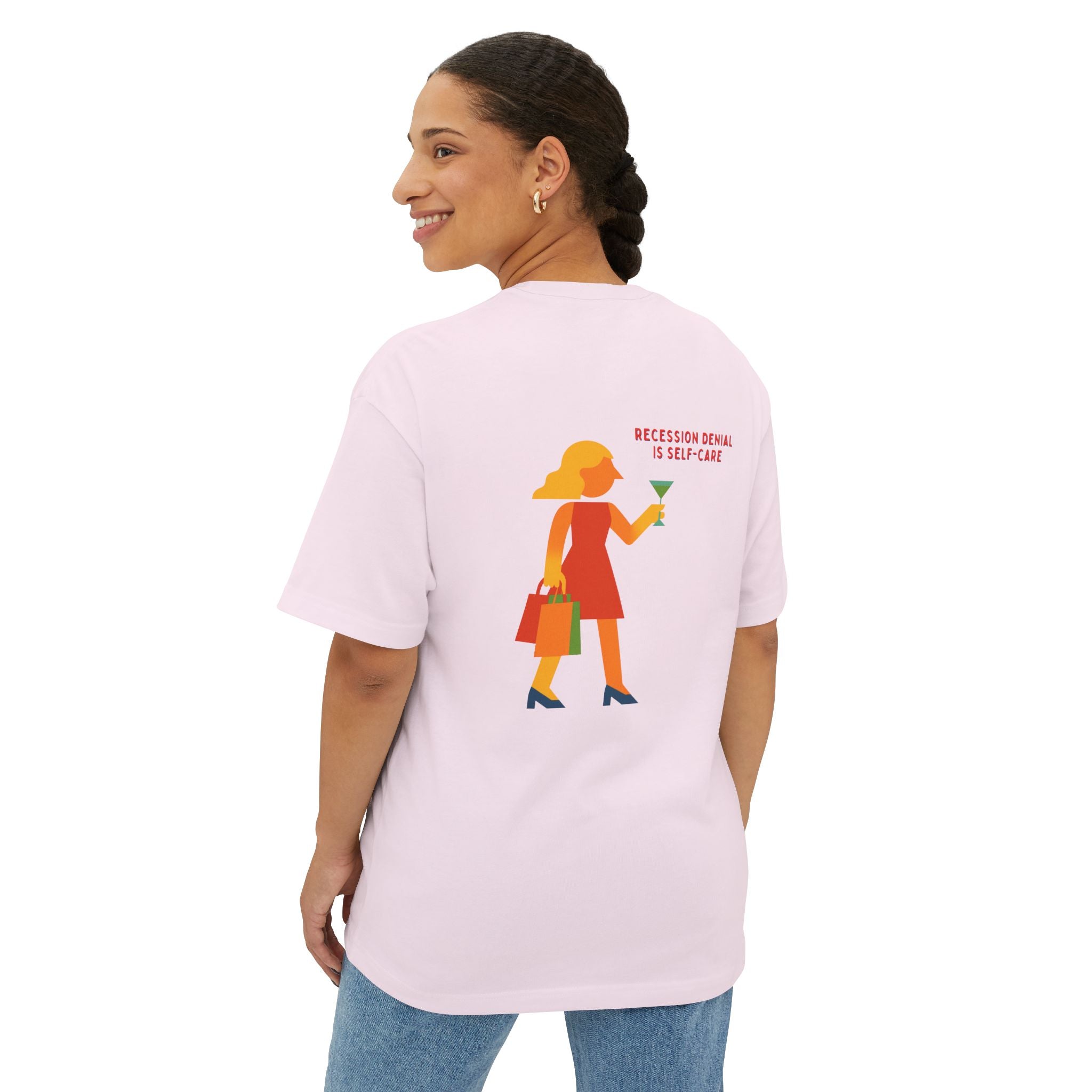 Recession Denial Oversize Unisex Graphic Tee