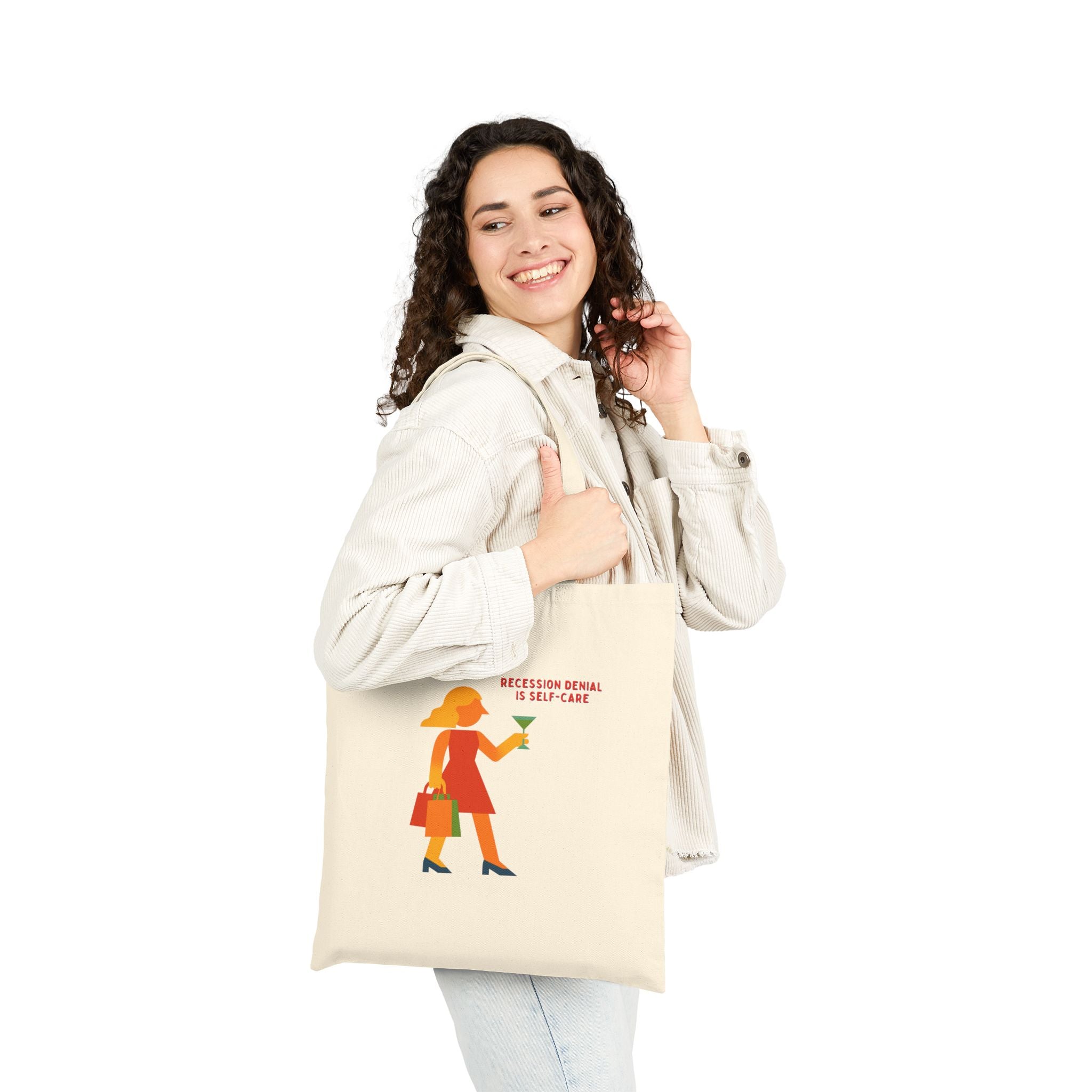 Recession Denial Cotton Canvas Tote