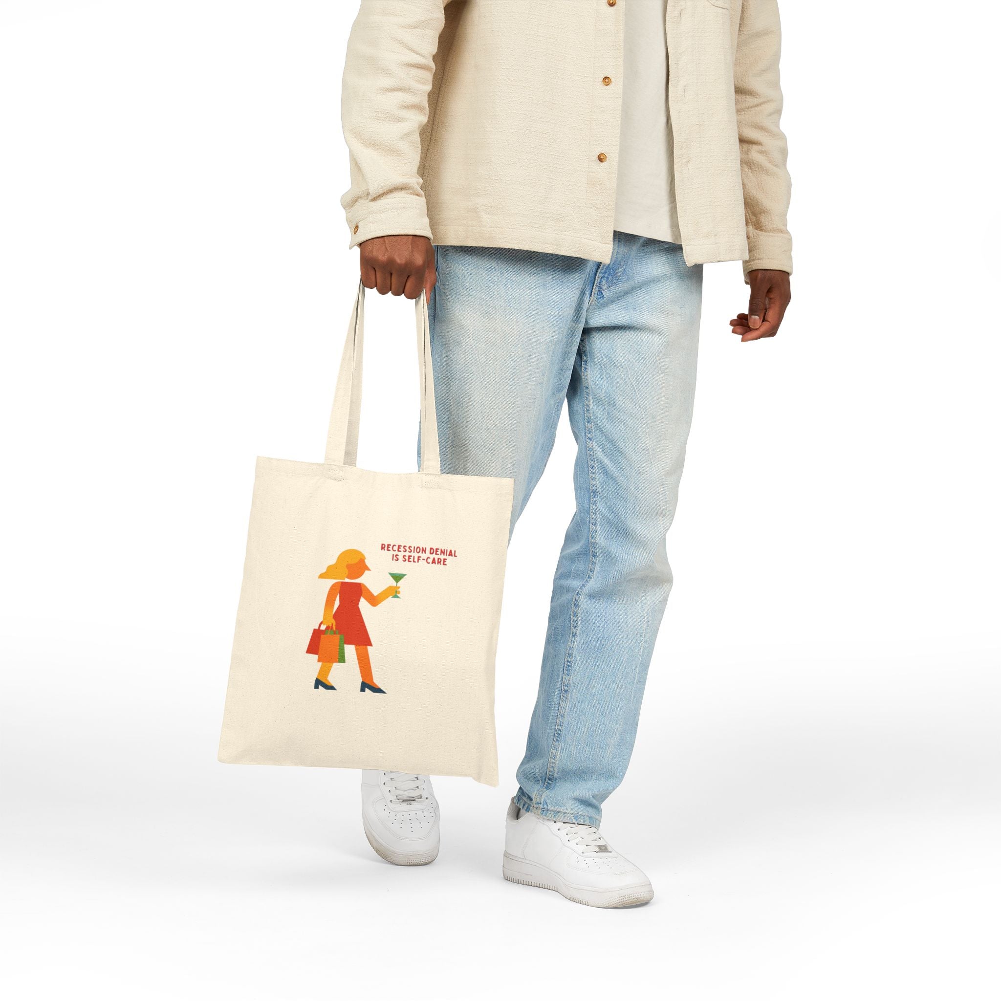 Recession Denial Cotton Canvas Tote